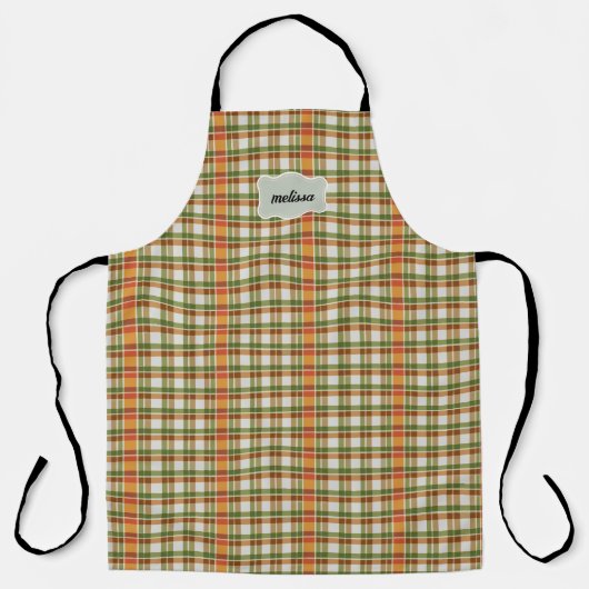 Green Orange Gingham Schürze (Vorderseite)