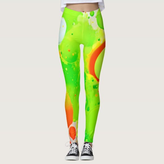 Green & Orange Hues Leggings (Vorderseite)