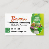 Green Orange Lawn Service & Landscaping Mowing Visitenkarte (Vorderseite)