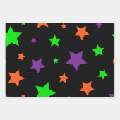 GREEN ORANGE LILA HALLOWEEN PATTER GESCHENKPAPIER SET (Vorderseite 2)