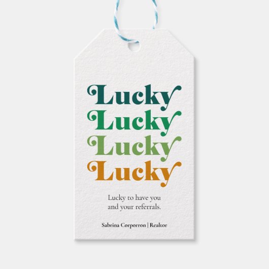 Green & Orange Lucky St. Patrick's Day Marketing Geschenkanhänger (Vorderseite)