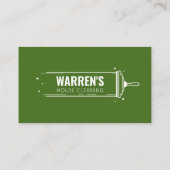 Green Orange Minimalist Housekeeper House Cleaning Visitenkarte (Rückseite)