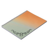 Green & Orange Ombre Notebook with Black Accent Notizblock (Linke Seite)