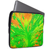 Green & Orange Paint Burst Laptopschutzhülle (Vorne Rechts)