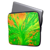Green & Orange Paint Burst Laptopschutzhülle (Vorderseite Links)