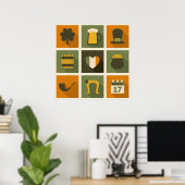 Green & Orange Retro St. Patrick's Day Collage Poster (Heimbüro)