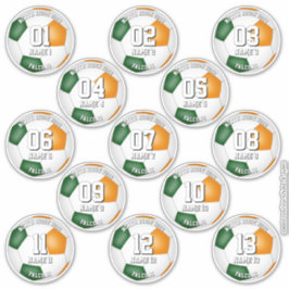 green orange soccer team colors gifts set of 13 aufkleber