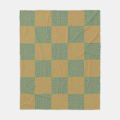 Green Orange Square Geometric Retro Griechisches M Fleecedecke (Vorderseite)