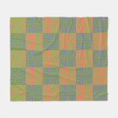 Green Orange Square Geometric Retro Griechisches M Fleecedecke (Vorderseite (Horizontal))