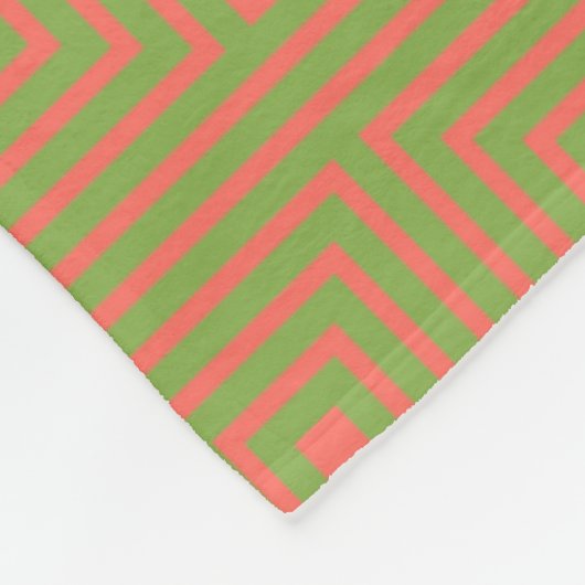 Green Orange Square Geometric Retro Griechisches M Fleecedecke (Ecke)