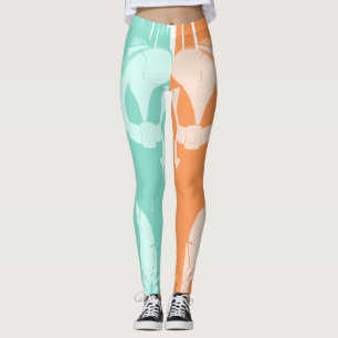 Green Orange Sun Dress Thick Chic Leggings