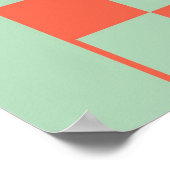 Green Orange Undated Checked July Calendar Poster (Ecke)