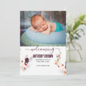 GREEN & ORANGE WATERCOLOR BABY Ankündigung (Stehend Vorderseite)