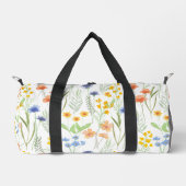 Green Orange Watercolor Wildflower Duffle Bag (Vorderseite)