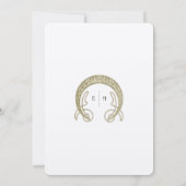 Green Orange Wedding Vintag Art Nouveau Einladung (Rückseite)