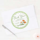 Green Orange Whimsical Thank You Bridal Shower Runder Aufkleber (Umschlag)