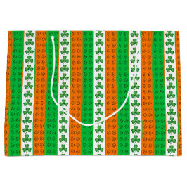 GREEN ORANGE WHITE IRISH CELTIC KLEEBLATTS GROßE GESCHENKTÜTE