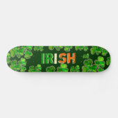 Green Orange White Irish Flag Kleeblatt Skateboard (Horizontal)