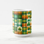 GREEN ORANGE WHITE IRISH KARIERT PATCHWORK PATTERT KAFFEETASSE (Mittel)