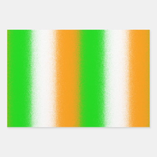 Green Orange White - St Patrick's Day Streifen Geschenkpapier Set (Vorderseite 2)