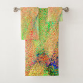 Green orange worn paint or wrinkled leather badhandtuch set (Insitu)