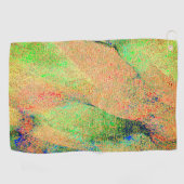 Green orange worn paint or wrinkled leather golfhandtuch (Horizontal)