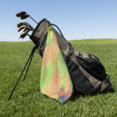 Green orange worn paint or wrinkled leather golfhandtuch (Gras)