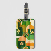 GREEN ORANGE YELLOW ABSTRAKT IRISH PATTERN GEPÄCKANHÄNGER (Vorderseite Vertikal)