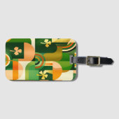 GREEN ORANGE YELLOW ABSTRAKT IRISH PATTERN GEPÄCKANHÄNGER (Vorderseite (Horizontal))