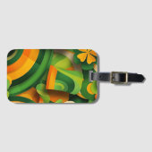 GREEN ORANGE YELLOW ABSTRAKT IRISH PATTERN GEPÄCKANHÄNGER (Vorderseite (Horizontal))