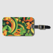 GREEN ORANGE YELLOW ABSTRAKT IRISH PATTERN GEPÄCKANHÄNGER (Vorderseite (Horizontal))