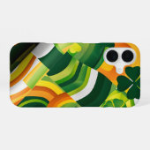 GREEN ORANGE YELLOW IRISH ABSTRAKTE PATTER iPhone 16 HÜLLE (Rückseite (Horizontal))