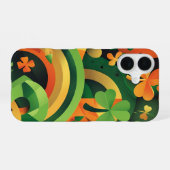 GREEN ORANGE YELLOW IRISH ABSTRAKTE PATTER iPhone 16 HÜLLE (Rückseite (Horizontal))