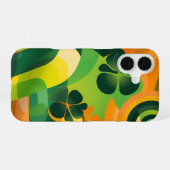 GREEN ORANGE YELLOW IRISH ABSTRAKTE PATTER iPhone 16 HÜLLE (Rückseite (Horizontal))