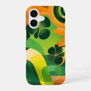 GREEN ORANGE YELLOW IRISH ABSTRAKTE PATTER iPhone 16 HÜLLE