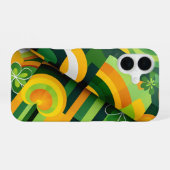 GREEN ORANGE YELLOW IRISH ABSTRAKTE PATTER iPhone 16 HÜLLE (Rückseite (Horizontal))