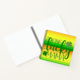 GREEN ORANGE YELLOW ONE LUCKY MAMA NOTIZBLOCK