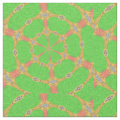 Green Orange Zebra Tierkreisgeometrie Muster Stoff (Nahaufnahme)