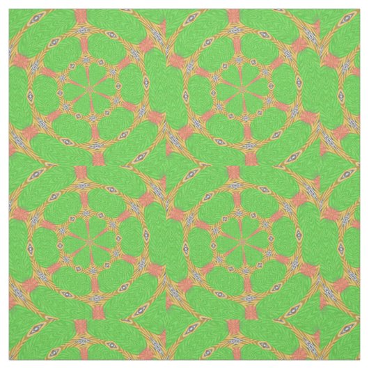 Green Orange Zebra Tierkreisgeometrie Muster Stoff (Muster)