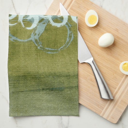 Green Orbs I Geschirrtuch (Viertel Falte)