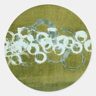 Green Orbs I Runder Aufkleber