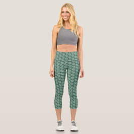 Green Orbs of Interference Capri Leggings