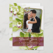 Green Orchid Foto Hochzeit Danke Karte (Vorne/Hinten)