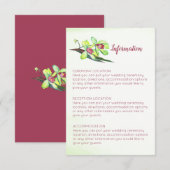 Green Orchid Marsala Wedding Information Cards Begleitkarte (Vorne/Hinten)