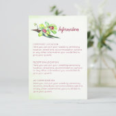 Green Orchid Marsala Wedding Information Cards Begleitkarte (Stehend Vorderseite)