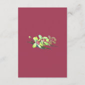 Green Orchid Marsala Wedding Information Cards Begleitkarte (Rückseite)
