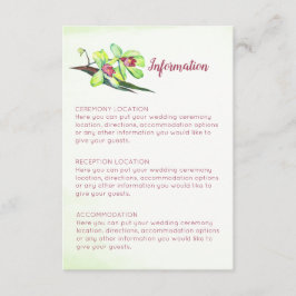 Green Orchid Marsala Wedding Information Cards Begleitkarte