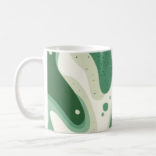 Green Organic Abstract Shapes 🍃 Kaffeetasse (Links)