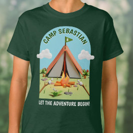 Green Outdoor Adventure Camping Geburtstagsparty T-Shirt