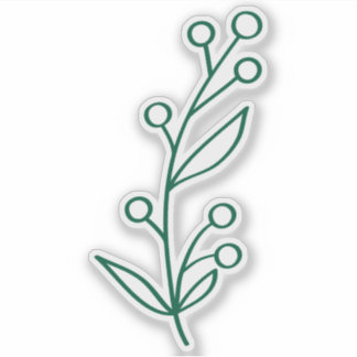 Green Outline Berry Custom Cut  Aufkleber